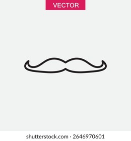 moustache icon or logo isolated sign symbol vector, simple flat linear illustration for web and app..eps