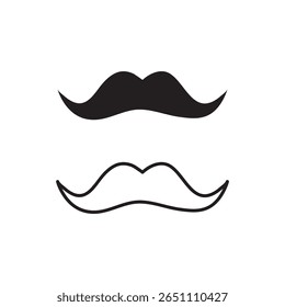 moustache icon or logo isolated sign, simple vector black illustration for web and app..eps
