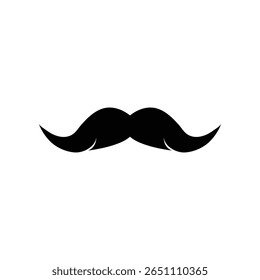 moustache icon or logo, simple vector flat black illustration for web and app..eps
