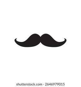 ícone ou logotipo do bigode, vetor preto ícone do bigode do homem no fundo branco..eps