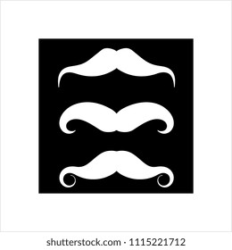 Moustache Icon, Mustache Icon Vector Art Illustration