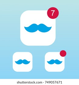 Moustache Icon With Notification