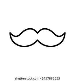 Moustache icon on blank background color editable