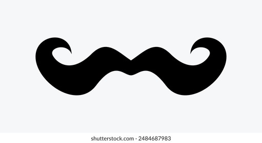 Conjunto de iconos de bigote. Colección de exuberantes bigotes hipster. Estilo retro caballero. Logo de Barbershop. Ilustración vectorial aislada sobre fondo blanco.