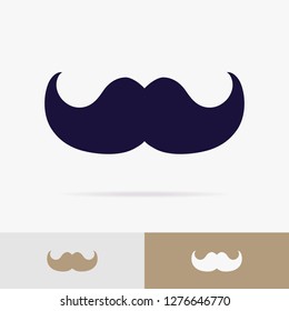 Moustache icon set flat style isolated on background for logo, poster, t shirt. Hipster mustache symbol cartoon style. Male beard. vector 10 eps
