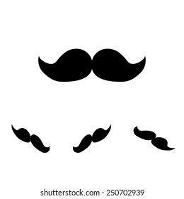 moustache icon  set. Isometric effect