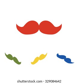 moustache icon  set. Isometric effect