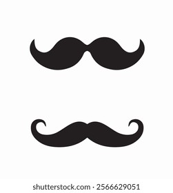 Moustache icon set. Pack of mustaches. Facial hairs. Beauty, aesthetics and elegance. Whisker, barber and hairdresser. Template and layout. Flat vector collection isolated on white background