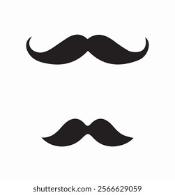 Moustache icon set. Pack of mustaches. Facial hairs for creating characters. Beauty, aesthetics and elegance. Barbershop logo or emblem. Flat vector collection isolated on white background