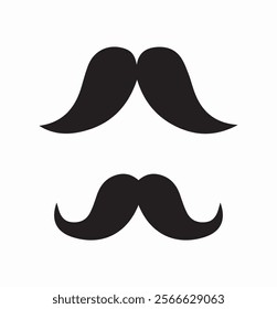 Moustache icon set. Pack of mustaches. Facial hairs. Social media stickers. Beauty, aesthetics and elegance. Barber and hairdresser. Flat vector collection isolated on white background