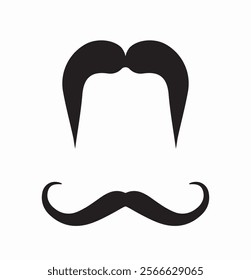 Moustache icon set. Pack of mustaches. Facial hairs for creating characters. Barber and whisker. Poster or banner. Barbershop and hairdressing. Flat vector collection isolated on white background