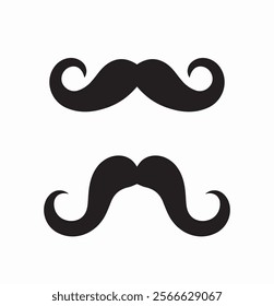 Moustache icon set. Pack of mustaches. Facial hairs pack. Barber and whisker. Graphic element for website. Barbershop and hairdressing. Flat vector collection isolated on white background