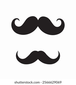 Moustache icon set. Pack of mustaches. Facial hairs pack. Logo or emblem. Beauty, aesthetics and style. Barbershop and hairdressing. Flat vector collection isolated on white background