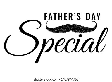 Moustache icon with text happy father’s day on white background, Vector