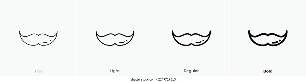 moustache icon. Thin, Light Regular And Bold style design isolated on white background