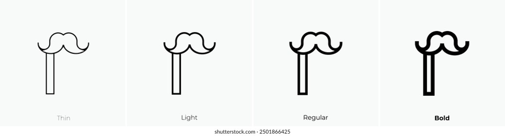 moustache icon. Thin, Light Regular And Bold style design isolated on white background