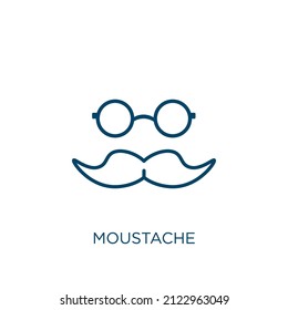 moustache icon. Thin linear moustache outline icon isolated on white background. Line vector moustache sign, symbol for web and mobile