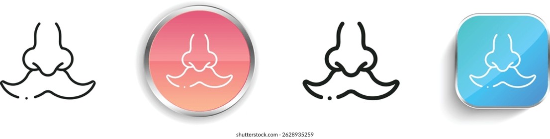 moustache icon. Thin Linear, Regular and Button Style Design Isolated On White Background