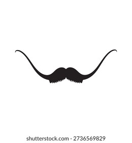 Moustache icon vector in the Dali style silhouette flat illustration design on white background