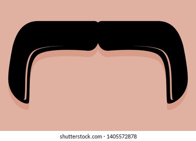 Moustache icon vector in the handlebar style
