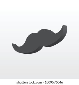 Moustache icon vector illustration 3d style. Black moustache Masculine, male, fathers fashion style element on white Background