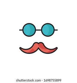 moustache icon vector illustration filled outline style design. isolated on white background