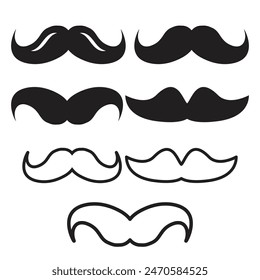 Moustache Icon Vector Illustration Flat Design