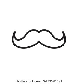 Moustache Icon Vector Illustration Flat Design