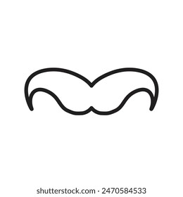 Moustache Icon Vector Illustration Flat Design