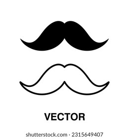 moustache icon, vector illustration of moustache on white background..eps