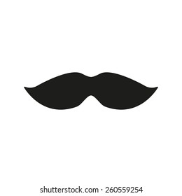 The moustache icon. Whisker symbol. Flat Vector illustration