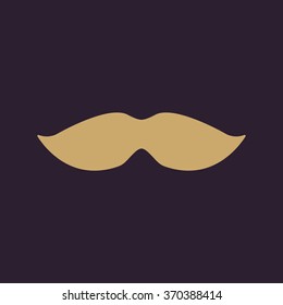 The moustache icon. Whisker symbol. Flat Vector illustration