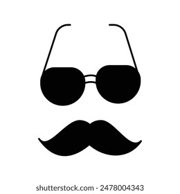 moustache icon with white background vector stock illustration