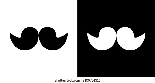 Mustache. Icono en versión blanca y negra.