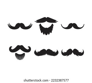 iconos de bigote conjunto ilustración vectorial