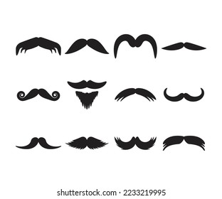 moustache icons set vector illustration