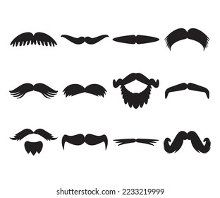 moustache icons set vector illustration