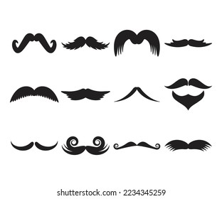 moustache icons set vector illustration