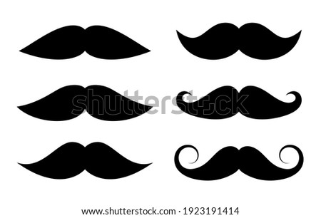 Moustache icons set, vector illustration on white background Foto d'archivio © 