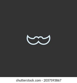 Moustache Line Art. Simple Minimalist Logo Design Inspiration. Vector Illustration.