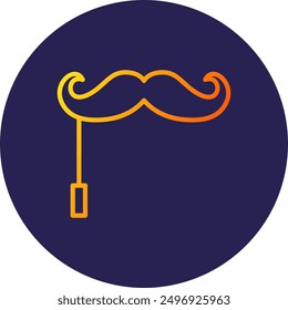 Moustache Line Gradient Icon Design
