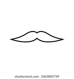 Moustache line icon vector in trendy