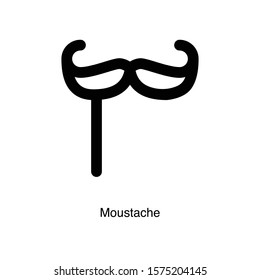 Moustache linear icon vector on white background. Black icon illustration