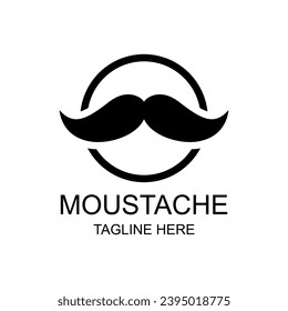 Plantilla De Diseño De Logotipo Mustache Con Círculo.