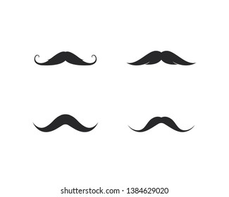 Moustache logo template vector icon 