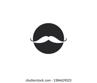 Moustache logo template vector icon 