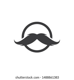 Moustache logo template vector icon 