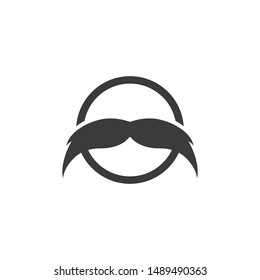 Moustache logo template vector icon 