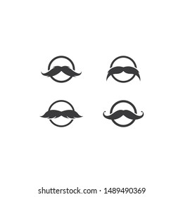 Moustache logo template vector icon 