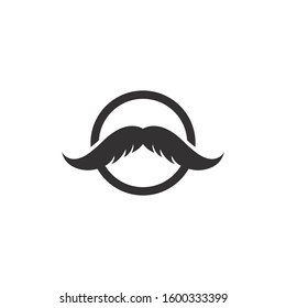 Moustache logo template vector icon 